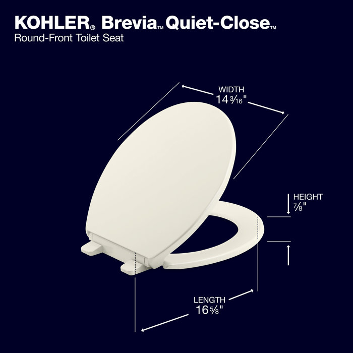 K47740,7,96 Kohler Brevia Toilet Seat with QuickRelease Hinges and